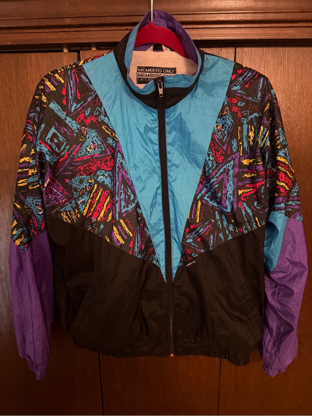 Vintage Members Only Abstract Graphic Windbreaker Jacket